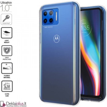 Skaidrus - 1 mm.storio silikoninis dėklas (telefonams Motorola Moto G 5G Plus)